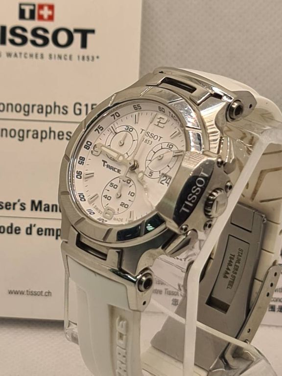 Tissot T Race Lady Chronograph White Dial White Rubber Strap Watch for Women - T048.217.17.017.00 Buy Now By Tissot