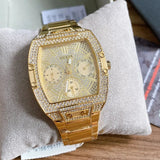 Guess Raven Diamonds Gold Dial Gold Steel Strap Watch for Women - GW0104L2 Buy Now By Guess