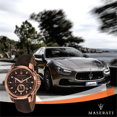 Maserati Successo Brown Dial Brown Leather Strap Watch For Men - R8871621004 Buy Now By Maserati