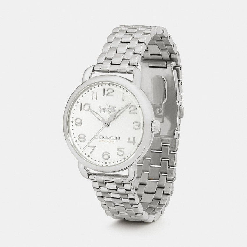 Coach Delancey Classic White Dial Silver Steel Strap Watch for Women - 14502260 Buy Now By Coach