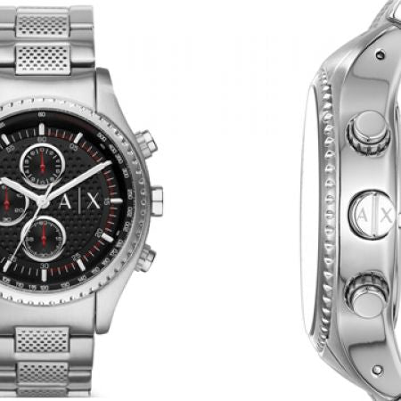 Armani Exchange The Driver Chronograph Black Dial Silver Steel Strap Watch For Men - AX1612 Buy Now By Armani Exchange