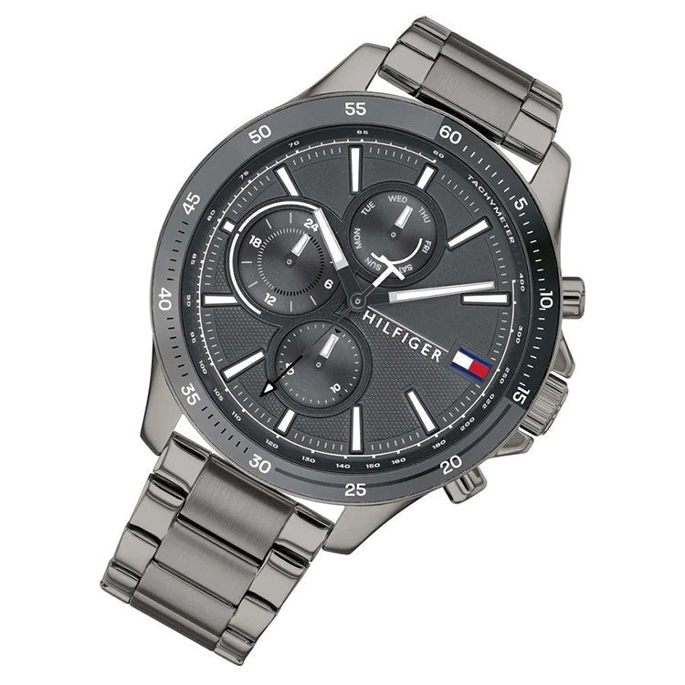 Tommy Hilfiger Bank Grey Dial Grey Steel Strap Watch for Men - 1791719 Buy Now By Tommy Hilfiger