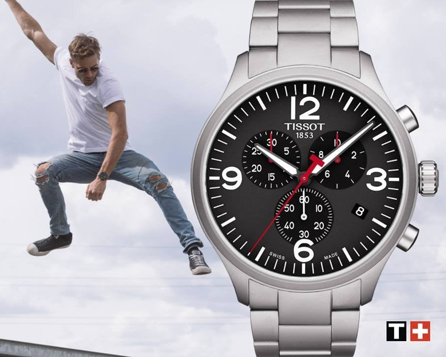 Tissot Chrono XL Black Dial Silver Steel Strap Watch For Men - T116.617.11.057.00 Buy Now By Tissot