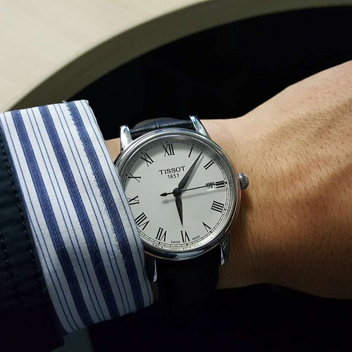 Tissot T Classic Carson White Dial Black Leather Strap Watch for Men - T085.410.16.013.00 Buy Now By Tissot