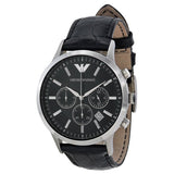 Emporio Armani Renato Chronograph Black Dial Black Leather Strap Watch For Men - AR2447 Buy Now By Emporio Armani