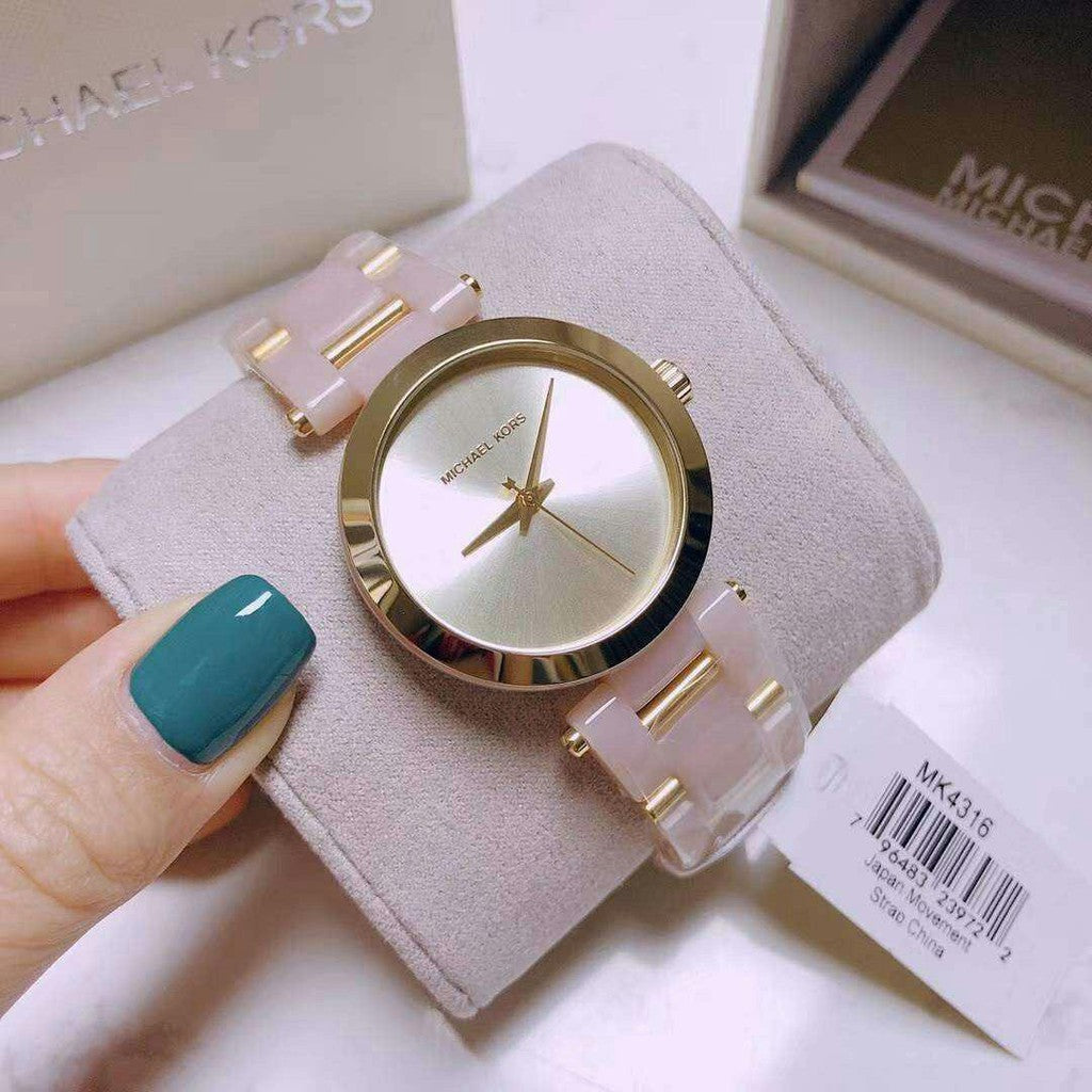 Michael Kors Delray Rose Gold Dial Pink Steel Strap Watch for Women - MK4316 Buy Now By Michael Kors