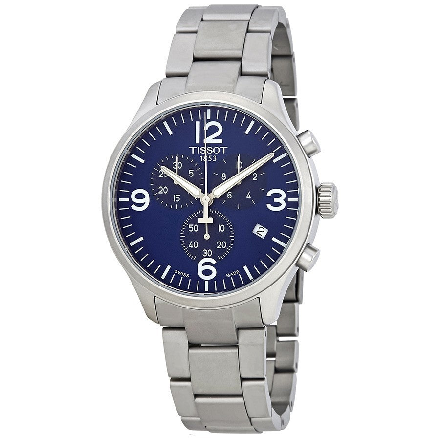 Tissot T Sport Chrono XL Chronograph Blue Dial Silver Steel Strap Watch For Men - T116.617.11.047.00 Buy Now By Tissot