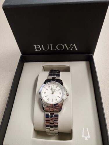 Bulova Classic Diamonds Silver Dial Silver Steel Strap Watch for Women - 96P121 Buy Now By Bulova