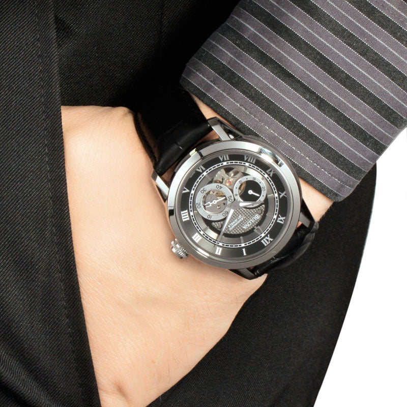 Bulova BVA Classic Automatic Silver Dial Black Leather Strap Watch for Men - 96A135 Buy Now By Bulova