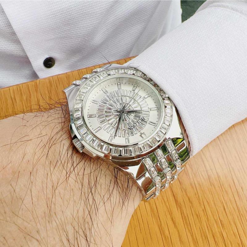 Bulova Phantom Crystal Silver Dial Silver Steel Strap Watch for Men - 96A236 Buy Now By Bulova