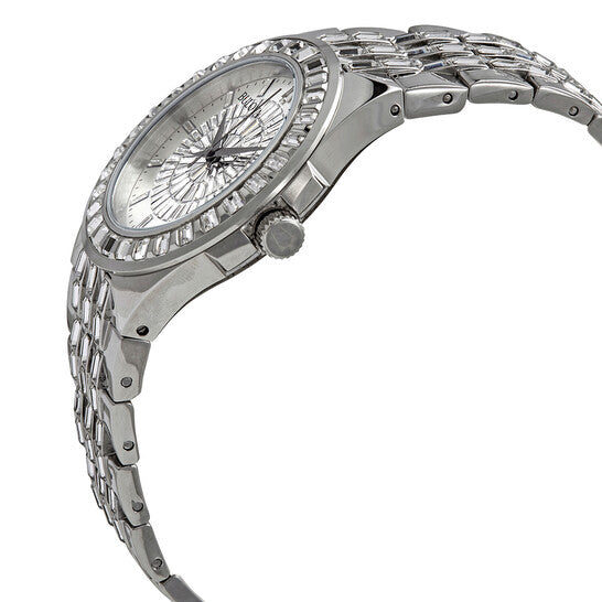 Bulova Phantom Crystal Silver Dial Silver Steel Strap Watch for Men - 96A236 Buy Now By Bulova