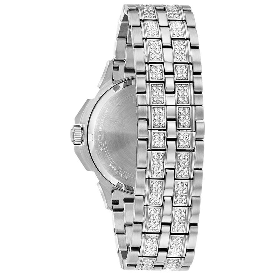 Bulova Phantom Crystal Silver Dial Silver Steel Strap Watch for Men - 96A236 Buy Now By Bulova