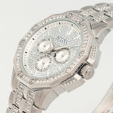 Bulova Crystal Collection Pave Silver Dial with Crystals Silver Steel Strap Watch for Men - 96C134 Buy Now By Bulova