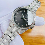 Bulova Crystal Collection Black Dial Silver Steel Strap Watch for Men - 96K104 Buy Now By Bulova