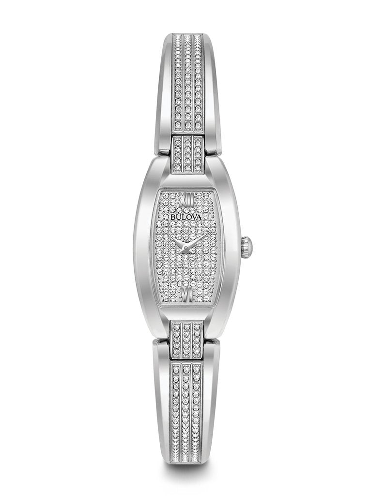 Bulova Crystal Collection Silver Dial Silver Steel Strap Watch for Women - 96L235 Buy Now By Bulova