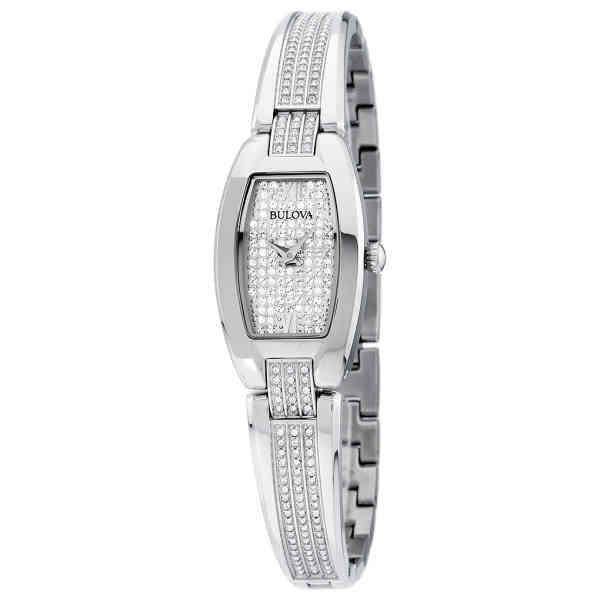 Bulova Crystal Collection Silver Dial Silver Steel Strap Watch for Women - 96L235 Buy Now By Bulova