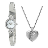 Bulova Crystal Pendant Silver Dial Silver Steel Strap Watch for Women - 96X111 Buy Now By Bulova