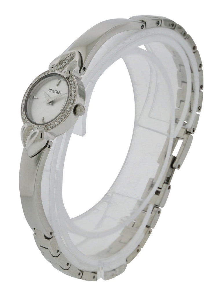 Bulova Crystal Pendant Silver Dial Silver Steel Strap Watch for Women - 96X111 Buy Now By Bulova