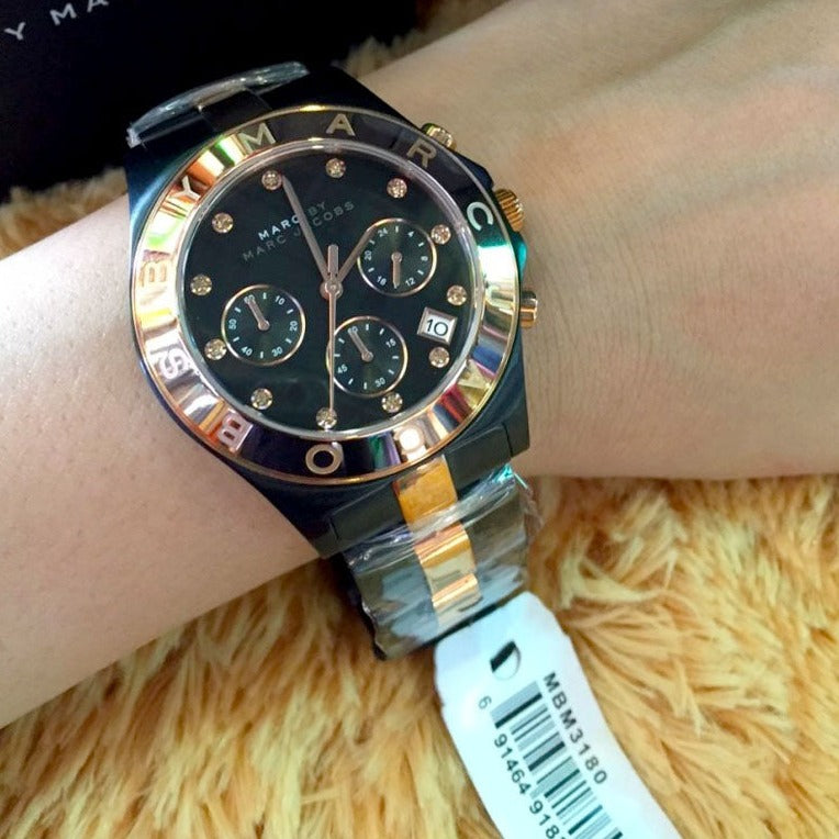 Marc Jacobs Blade Chronograph Grey Dial Two Tone Steel Strap Watch for Women - MBM3180 Buy Now By Marc Jacobs