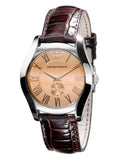Emporio Armani Classic Quartz Beige Dial Brown Leather Strap Watch For Men - AR0646 Buy Now By Emporio Armani