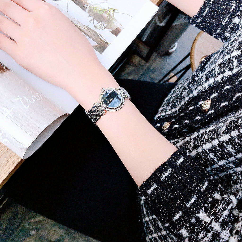 Versace V-Flare Quartz Black Dial Silver Steel Strap Watch for Women - VEBN00618 Buy Now By Versace