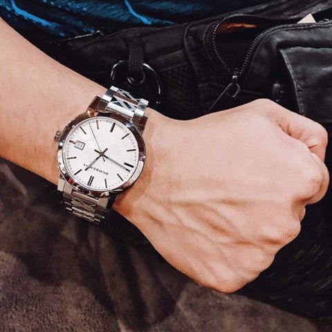 Burberry The City Silver Dial Silver Steel Strap Watch for Men - BU9037 Buy Now By Burberry