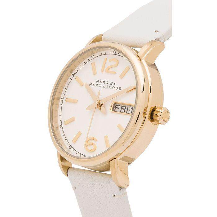 Marc Jacobs Fergus White Dial White Leather Strap Watch for Women - MBM8653 Buy Now By Marc Jacobs