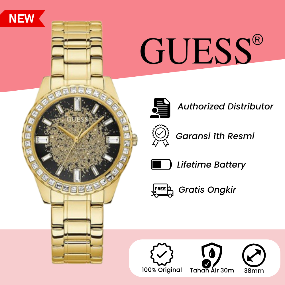 Guess Night Life Diamonds Black Dial Gold Steel Strap Watch for Women - GW0405L2 Buy Now By Guess