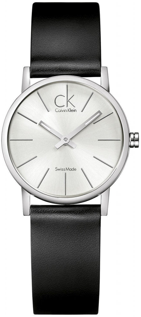 Calvin Klein Post Minimal Silver Dial Black Leather Strap Watch for Men - K7622185 Buy Now By Calvin Klein