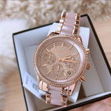 Michael Kors Ritz Chronograph Rose Gold Dial Two Tone Steel Strap Watch for Women - MK6307 Buy Now By Michael Kors