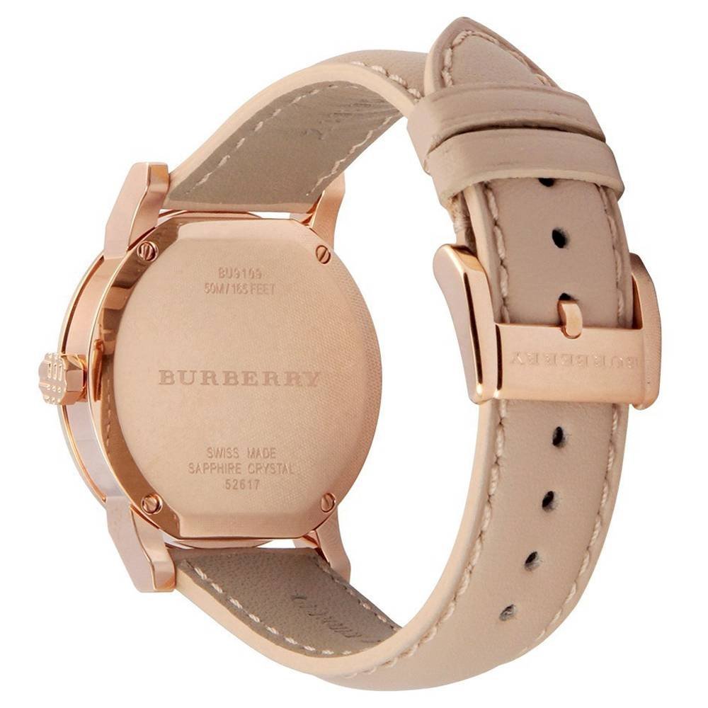 Burberry The City Gold Dial Beige Leather Strap Watch for Women - BU9210 Buy Now By Burberry