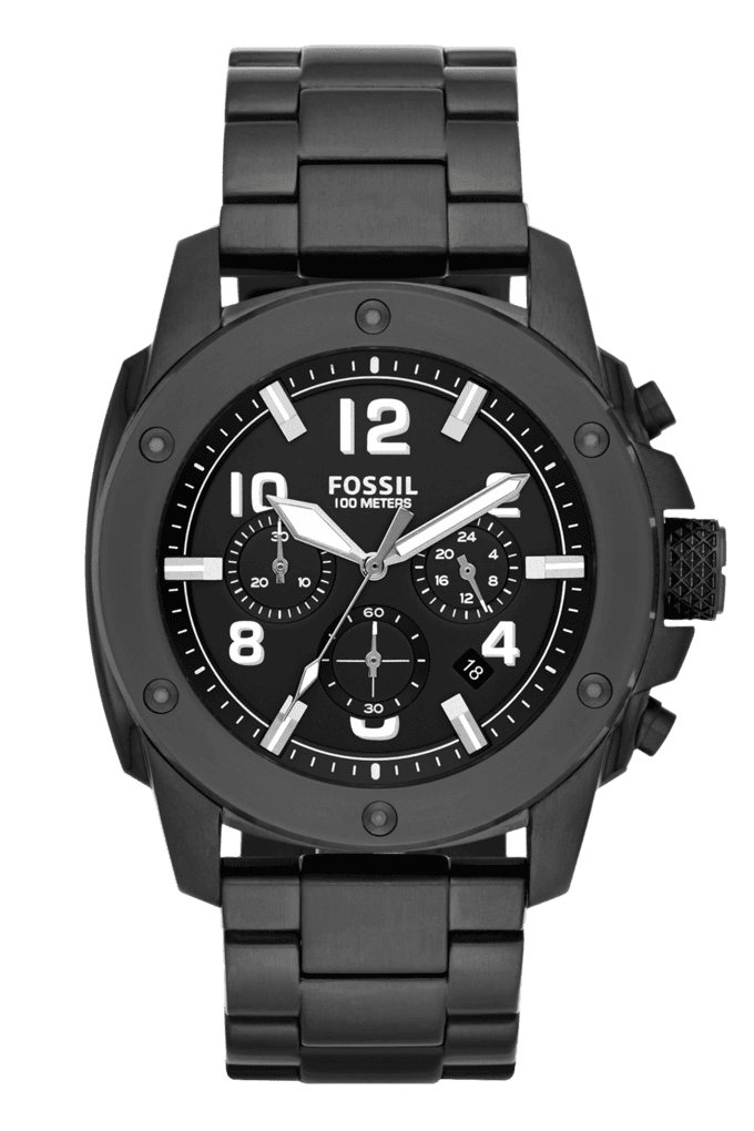 Fossil Machine Chronograph Black Dial Black Steel Strap Watch for Men - FS4927 Buy Now By Fossil