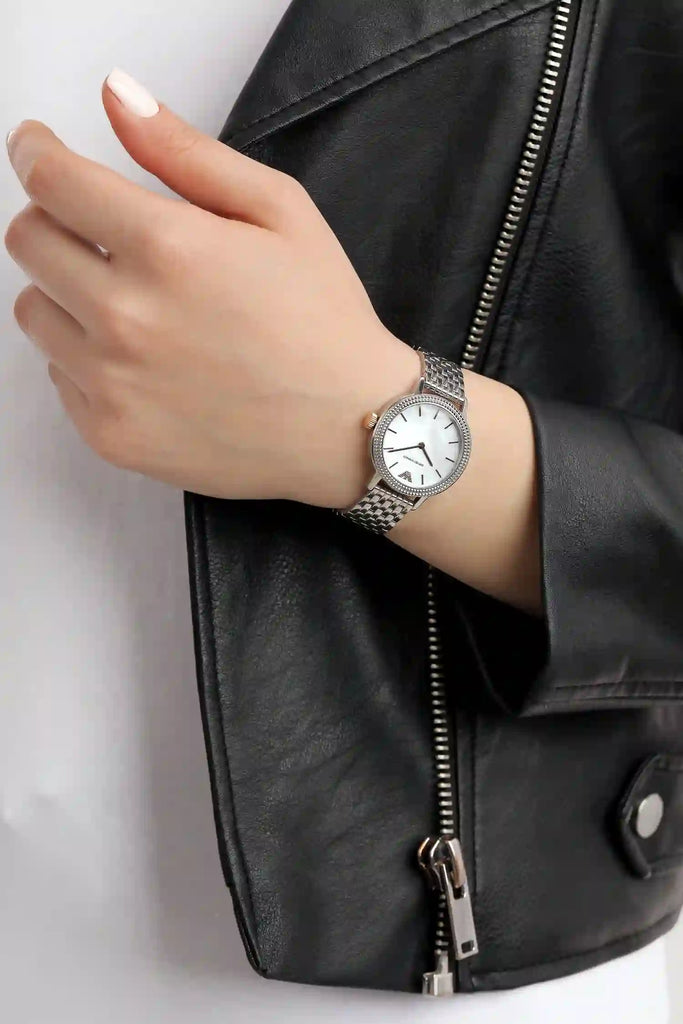 Emporio Armani Interchangeable Analog Mother of Pearl Dial Silver Steel Strap Watch For Women - AR80020 Buy Now By Emporio Armani