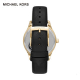 Michael Kors Layton Three Hand Mother of Pearl Black Dial Black Leather Strap Watch For Women - MK2911 Buy Now By Michael Kors