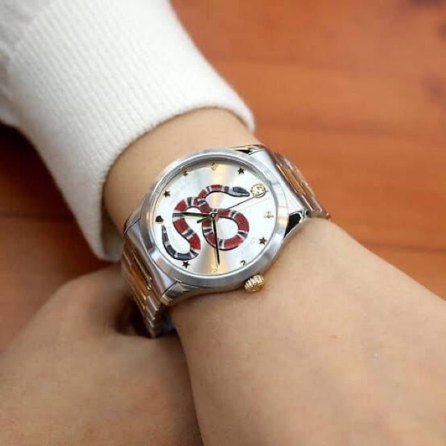 Gucci G Timeless Quartz Stainless Steel Silver Dial 27mm Watch For Women - YA126591 Buy Now By Gucci