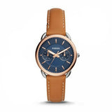 Fossil Tailor Date-Day Quartz Blue Dial Brown Leather Strap Watch for Women - ES4257 Buy Now By Fossil