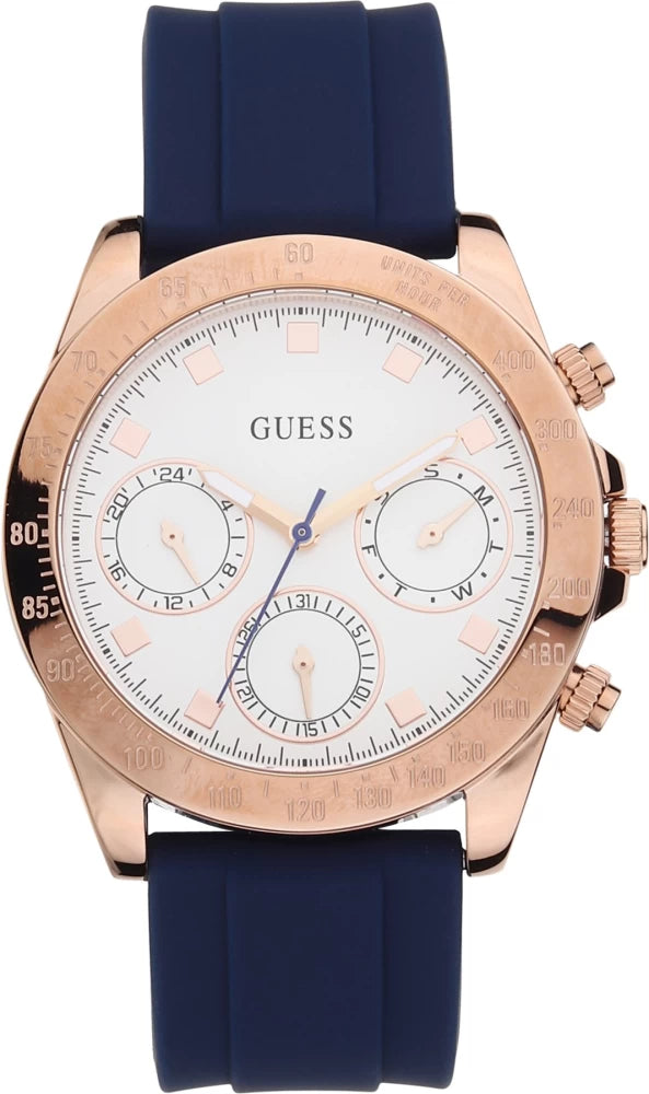 Guess Eclipse White Dial Blue Rubber Strap Watch for Women - GW0315L2 Buy Now By Guess