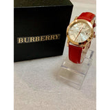 Burberry The City Gold Dial Red Leather Strap Watch for Women - BU9140 Buy Now By Burberry