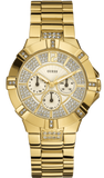 Guess Vista Diamonds Gold Dial Gold Steel Strap Watch for Women - W13573L1 Buy Now By Guess