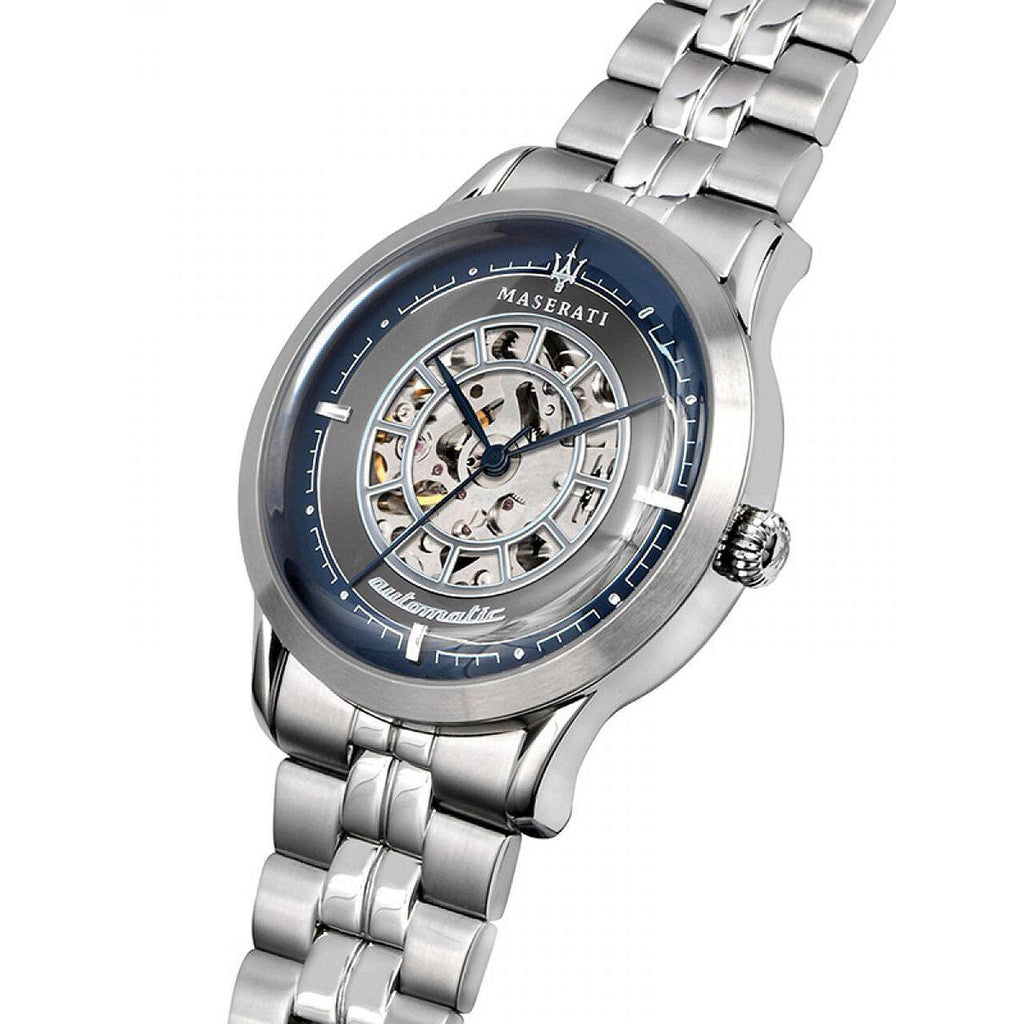 Maserati Ricordo Automatic Skeleton Silver Dial Silver Steel Strap Watch For Men - R8823133005 Buy Now By Maserati