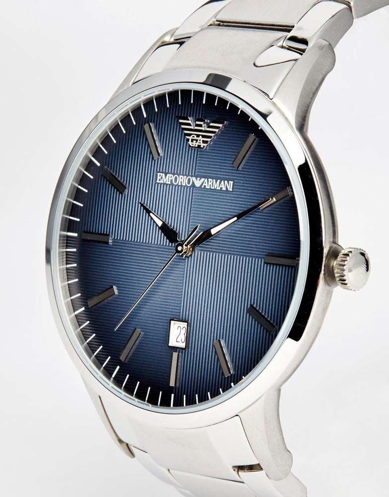 Emporio Armani Renato Blue Dial Silver Steel Strap Watch For Men - AR2472 Buy Now By Emporio Armani