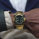 Guess Trend Analog Green Dial Gold Steel Strap Watch For Men - GW0624G2 Buy Now By Guess