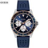 Guess Odyssey Multifunction Blue Dial Blue Rubber Strap Watch For Men - W1108G4 Buy Now By Guess
