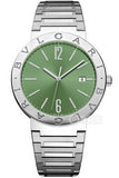 Bvlgari Bvlgari Bvlgari Lady Green Dial Silver Steel Strap Watch for Women - BVLGARI103693 Buy Now By Bvlgari