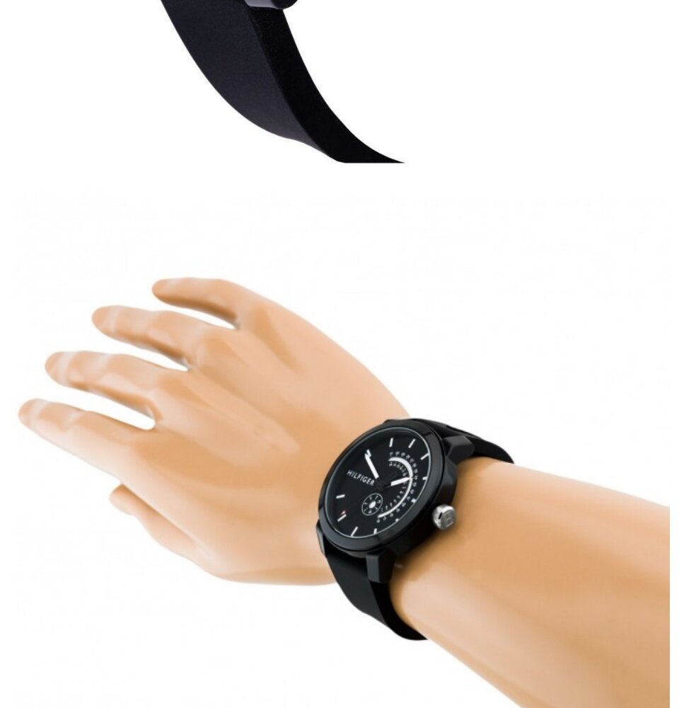 Tommy Hilfiger Denim Quartz Black Dial Black Rubber Strap Watch for Men - 1791483 Buy Now By Tommy Hilfiger