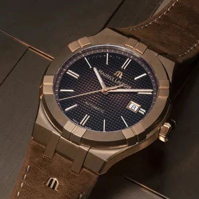 Maurice Lacroix Aikon Automatic Brown Dial Brown Leather Strap Watch For Men - AI6008-BRZ01-730-3 Buy Now By Maurice Lacroix