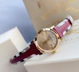 Burberry The City Gold Dial Orange Leather Strap Watch for Women - BU9017 Buy Now By Burberry