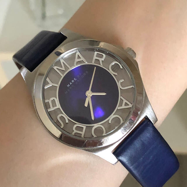 Marc Jacobs Henry Skeleton Blue Dial Blue Leather Strap Watch for Women - MBM1337 Buy Now By Marc Jacobs