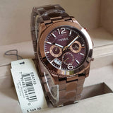 Fossil Perfect Boyfriend Multifunction Brown Dial Two Tone Steel Strap Watch for Women - ES4284 Buy Now By Fossil