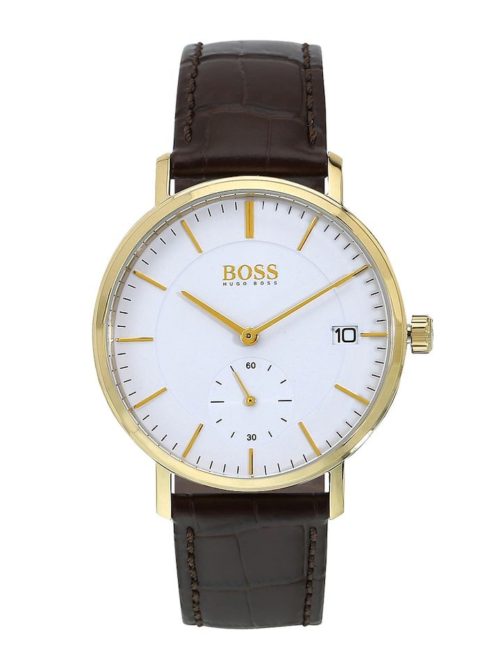 Hugo Boss Corporal White Dial Brown Leather Strap Watch for Men - 1513640 Buy Now By Hugo Boss